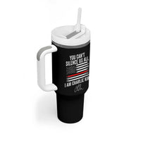 I Am Charlie Kirk Tumbler With Handle You Can’t Silence Us All Patriotic American Flag - Wonder Print Shop
