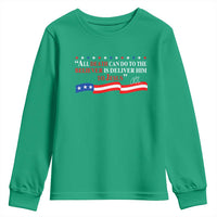 Patriotic Christian Faith Youth Sweatshirt All Death Can Do Is Deliver Him to Jesus - Wonder Print Shop