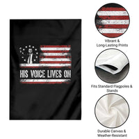 Charlie Kirk Memorial Garden Flag His Voice Lives On Vintage Patriotic American Flag - Wonder Print Shop