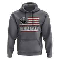 Charlie Kirk Memorial Hoodie His Voice Lives On Vintage Patriotic American Flag - Wonder Print Shop