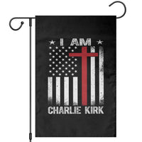 I Am Charlie Kirk Garden Flag Christian Cross Faith American Falg - Wonder Print Shop
