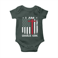 I Am Charlie Kirk Baby Onesie Christian Cross Faith American Falg - Wonder Print Shop