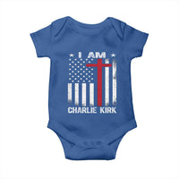 I Am Charlie Kirk Baby Onesie Christian Cross Faith American Falg - Wonder Print Shop