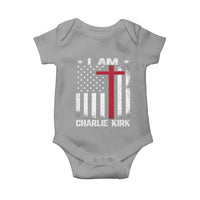 I Am Charlie Kirk Baby Onesie Christian Cross Faith American Falg - Wonder Print Shop