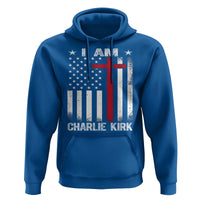 I Am Charlie Kirk Hoodie Christian Cross Faith American Falg - Wonder Print Shop