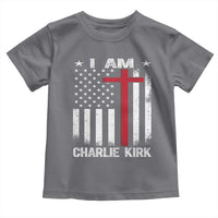 I Am Charlie Kirk Toddler T Shirt Christian Cross Faith American Falg - Wonder Print Shop