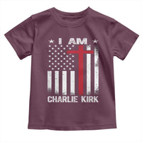 I Am Charlie Kirk Toddler T Shirt Christian Cross Faith American Falg - Wonder Print Shop