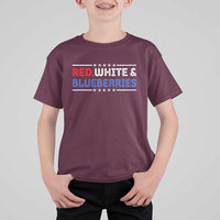 Red White and Blueberries T Shirt For Kid Patriotic Tribute Memorial - Wonder Print Shop