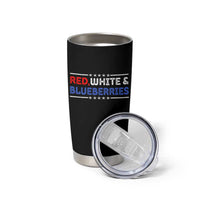 Red White and Blueberries Tumbler Cup Patriotic Tribute Memorial - Wonder Print Shop