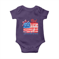 Red White and Blueberries Baby Onesie Patriotic Vintage American Flag Coquette Bow - Wonder Print Shop