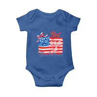 Red White and Blueberries Baby Onesie Patriotic Vintage American Flag Coquette Bow - Wonder Print Shop