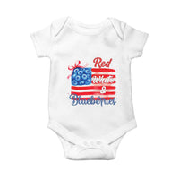 Red White and Blueberries Baby Onesie Patriotic Vintage American Flag Coquette Bow - Wonder Print Shop