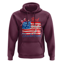 Red White and Blueberries Hoodie Patriotic Vintage American Flag Coquette Bow - Wonder Print Shop
