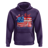Red White and Blueberries Hoodie Patriotic Vintage American Flag Coquette Bow - Wonder Print Shop