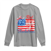 Red White and Blueberries Long Sleeve Shirt Patriotic Vintage American Flag Coquette Bow - Wonder Print Shop