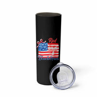 Red White and Blueberries Skinny Tumbler Patriotic Vintage American Flag Coquette Bow - Wonder Print Shop