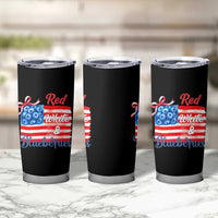 Red White and Blueberries Tumbler Cup Patriotic Vintage American Flag Coquette Bow - Wonder Print Shop