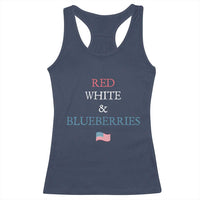 Red White and Blueberries Racerback Tank Top Vintage American Flag Patriotic - Wonder Print Shop