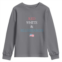 Red White and Blueberries Youth Sweatshirt Vintage American Flag Patriotic - Wonder Print Shop