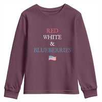 Red White and Blueberries Youth Sweatshirt Vintage American Flag Patriotic - Wonder Print Shop