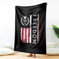 Freedom Charlie Kirk Tribute Throw Blanket Patriotic Legacy Eagle Distressed American Flag - Wonder Print Shop