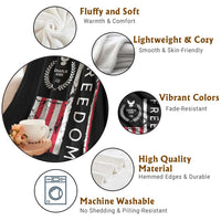 Freedom Charlie Kirk Tribute Throw Blanket Patriotic Legacy Eagle Distressed American Flag - Wonder Print Shop