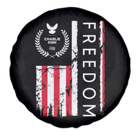 Freedom Charlie Kirk Tribute Spare Tire Cover Patriotic Legacy Eagle Distressed American Flag - Wonder Print Shop