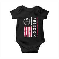 Freedom Charlie Kirk Tribute Baby Onesie Patriotic Legacy Eagle Distressed American Flag - Wonder Print Shop