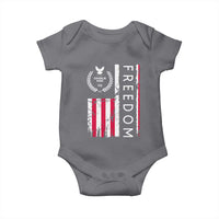 Freedom Charlie Kirk Tribute Baby Onesie Patriotic Legacy Eagle Distressed American Flag - Wonder Print Shop
