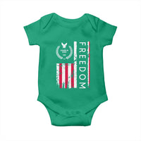 Freedom Charlie Kirk Tribute Baby Onesie Patriotic Legacy Eagle Distressed American Flag - Wonder Print Shop