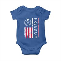Freedom Charlie Kirk Tribute Baby Onesie Patriotic Legacy Eagle Distressed American Flag - Wonder Print Shop