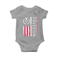 Freedom Charlie Kirk Tribute Baby Onesie Patriotic Legacy Eagle Distressed American Flag - Wonder Print Shop