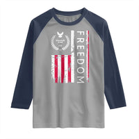 Freedom Charlie Kirk Tribute Raglan Shirt Patriotic Legacy Eagle Distressed American Flag - Wonder Print Shop