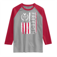 Freedom Charlie Kirk Tribute Raglan Shirt Patriotic Legacy Eagle Distressed American Flag - Wonder Print Shop
