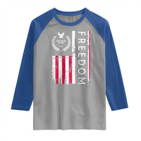 Freedom Charlie Kirk Tribute Raglan Shirt Patriotic Legacy Eagle Distressed American Flag - Wonder Print Shop