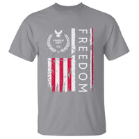 Freedom Charlie Kirk Tribute T Shirt Patriotic Legacy Eagle Distressed American Flag - Wonder Print Shop