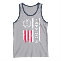 Freedom Charlie Kirk Tribute Tank Top Patriotic Legacy Eagle Distressed American Flag - Wonder Print Shop