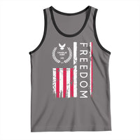Freedom Charlie Kirk Tribute Tank Top Patriotic Legacy Eagle Distressed American Flag - Wonder Print Shop