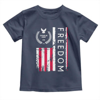 Freedom Charlie Kirk Tribute Toddler T Shirt Patriotic Legacy Eagle Distressed American Flag - Wonder Print Shop