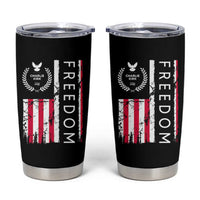 Freedom Charlie Kirk Tribute Tumbler Cup Patriotic Legacy Eagle Distressed American Flag - Wonder Print Shop