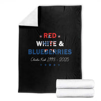 Red White and Blueberries Throw Blanket Charlie Kirk 1993 2025 Patriotic Memorial - Wonder Print Shop