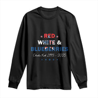 Red White and Blueberries Long Sleeve Shirt Charlie Kirk 1993 2025 Patriotic Memorial - Wonder Print Shop