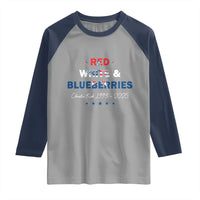 Red White and Blueberries Raglan Shirt Charlie Kirk 1993 2025 Patriotic Memorial - Wonder Print Shop