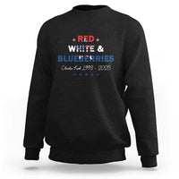 Red White and Blueberries Sweatshirt Charlie Kirk 1993 2025 Patriotic Memorial - Wonder Print Shop