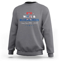 Red White and Blueberries Sweatshirt Charlie Kirk 1993 2025 Patriotic Memorial - Wonder Print Shop