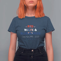 Red White and Blueberries T Shirt For Women Charlie Kirk 1993 2025 Patriotic Memorial - Wonder Print Shop