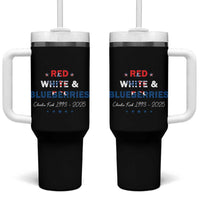 Red White and Blueberries Tumbler With Handle Charlie Kirk 1993 2025 Patriotic Memorial - Wonder Print Shop