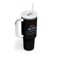 Red White and Blueberries Tumbler With Handle Charlie Kirk 1993 2025 Patriotic Memorial - Wonder Print Shop