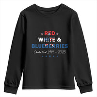 Red White and Blueberries Youth Sweatshirt Charlie Kirk 1993 2025 Patriotic Memorial - Wonder Print Shop