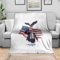 Charlie Kirk Tribute Throw Blanket A True Patriot American Flag Patriotic Eagle - Wonder Print Shop